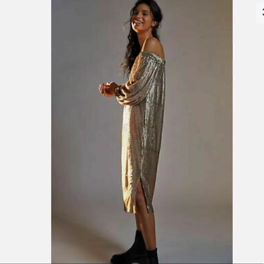 Anthropologie Calliope Sequined Midi Dress